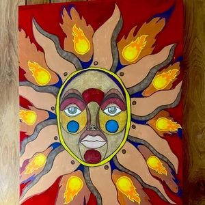 Title: Aztec Sun Print